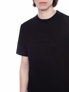 Dsquared2 Black Embossed Logo Crewneck T-Shirt